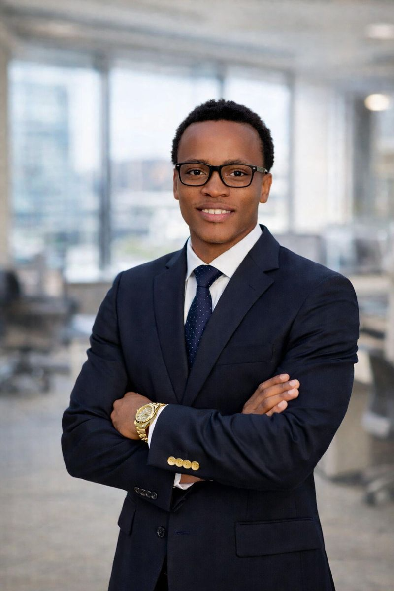 Woman in brown skirt suit